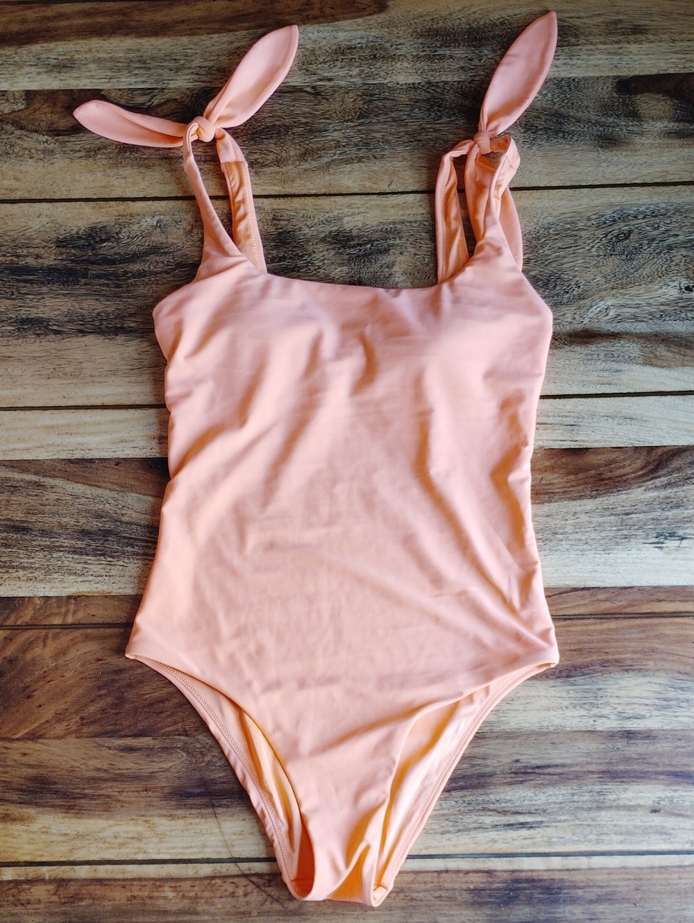 Express Tangerine Tie-Shoulder One-Piece Swimsuit Sz Small
